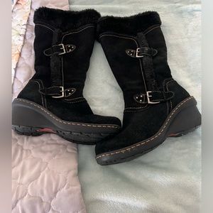 Suede Black Snow Boots